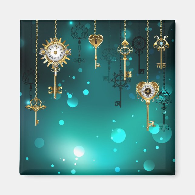 Aimant Skeleton Keys on Green Background (Devant)