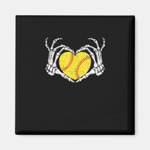 Aimant Skeleton Mains Coeur Halloween Costume Softball Wo