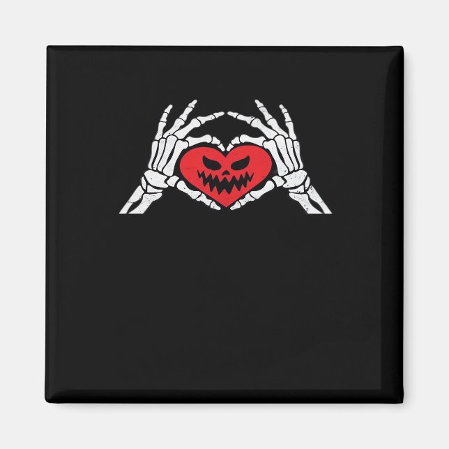 Aimant Skeleton Met Un Coeur Halloween Éffrayant (Devant)