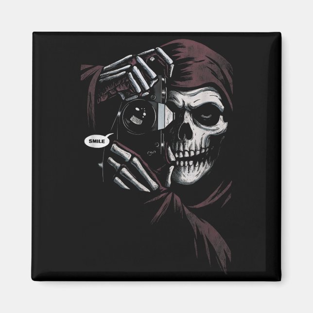 Aimant Skeleton Photographer Funny For Men Women  (Devant)