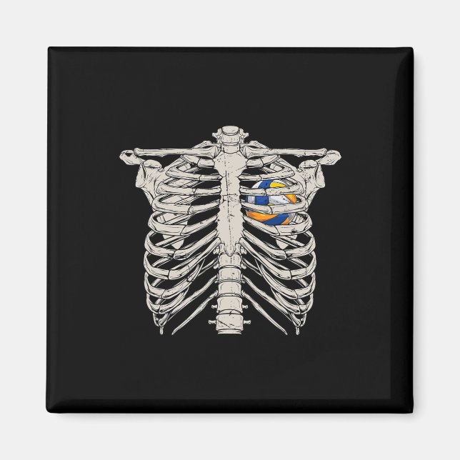 Aimant Skeleton Rib Cage Volleyll Ll Heart Joyeux Hallowe (Devant)