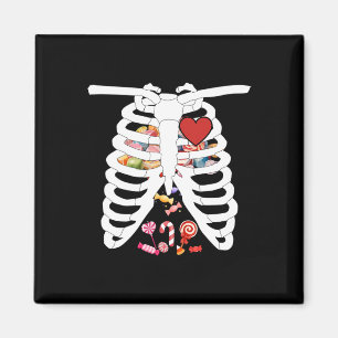 Aimant Skeleton Rib Cage X-ray Candy Drôle Halloween Coût