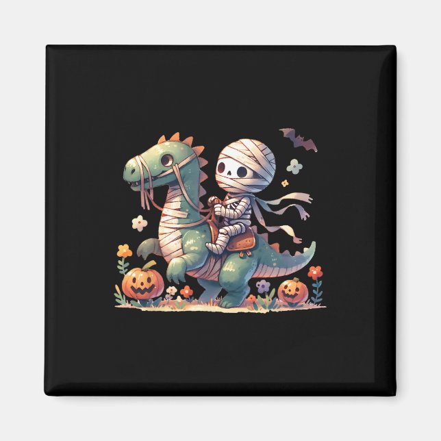 Aimant Skeleton Riding Dragon Halloween Thème Citrouille  (Devant)