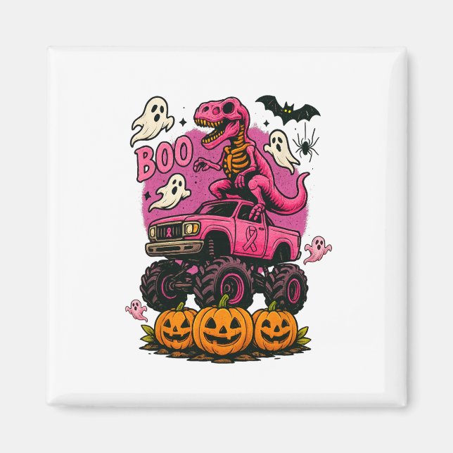 Aimant Skeleton T Rex Dinosaur Monster Truck Citrouille B (Devant)