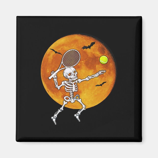 Aimant Skeleton Tennis Halloween Racket Ll (Devant)