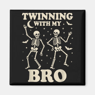 Aimant Skeleton Twin Boys Girls Best Friend, Halloween Sk