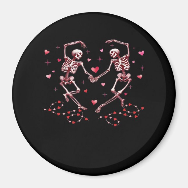 Aimant Skeletons tenant les mains Coeur Valentines concep (Devant)