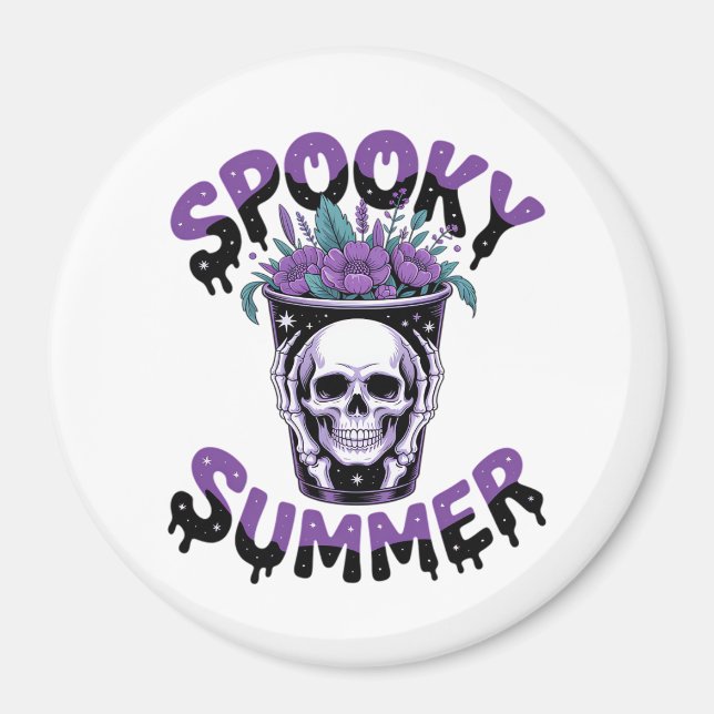 Aimant Skeletonsummerween été éffrayant (Devant)
