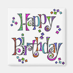 Aimant Sketchy Joyeux anniversaire