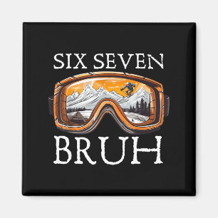 Aimant Ski 67 Six Seven Bruh Drôle Mème Pour Hommes 