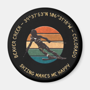 Aimant Ski Beaver Creek, Colorado - Lady Skier Sur Dark