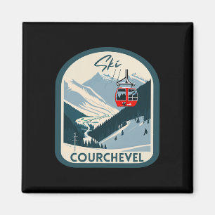 Aimant Ski Courchevel Rétro Style Vintage Courchevel Skii