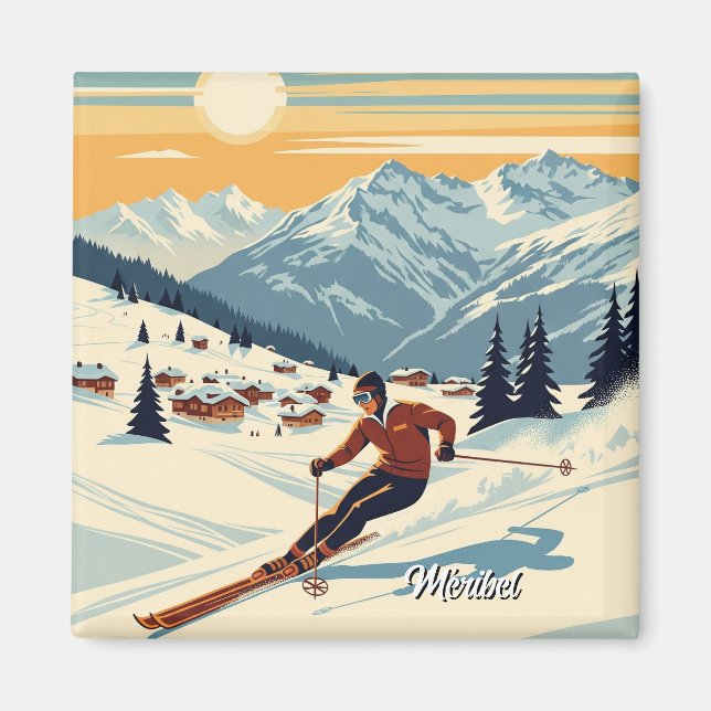 Aimant Ski de Méribel France (Devant)