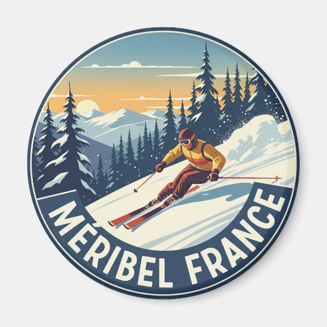 Aimant Ski de Méribel France (Devant)