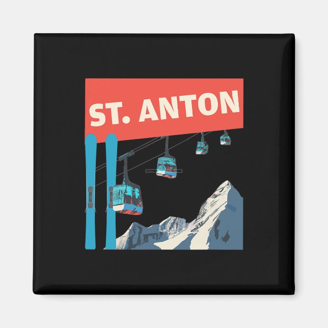 Aimant Ski de St. Anton - Rétro St. Anton Ski  (Devant)