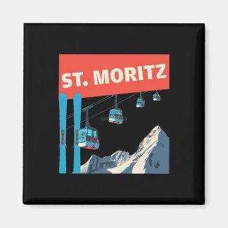 Aimant Ski de St. Moritz - Ski rétro de St. Moritz
