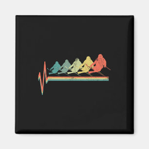 Aimant Ski Freestyle Ski Skier Heartbeat Retro Funny G