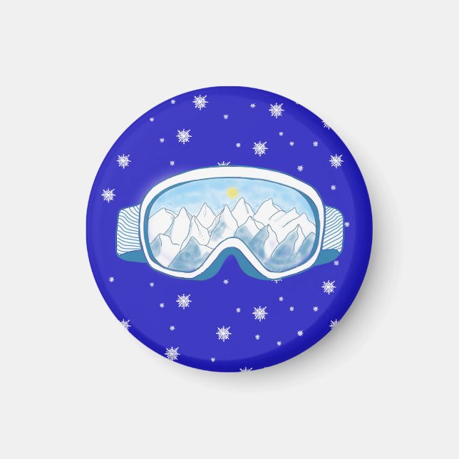 Aimant Ski Goggers Snowflake Dance (Devant)