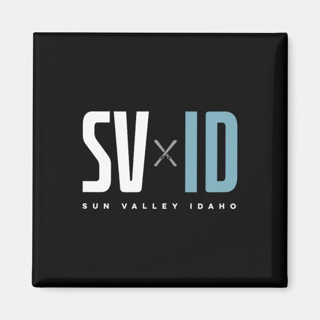 Aimant Ski Graphique Sun Valley Idaho (Devant)