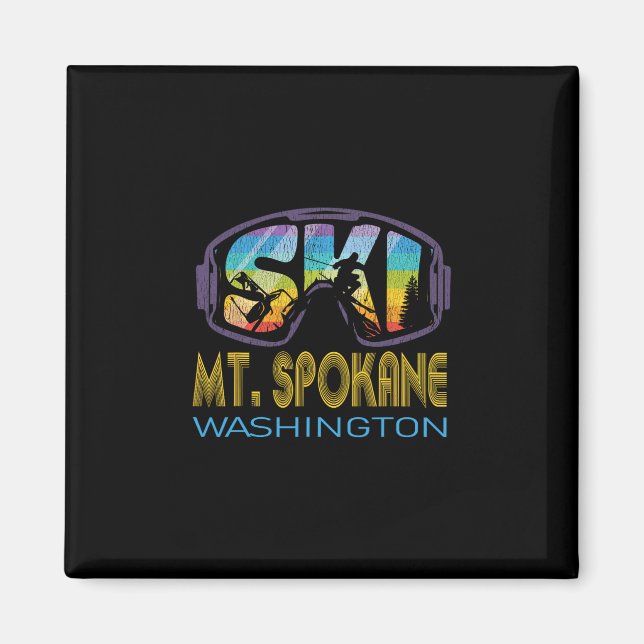 Aimant Ski Mt Spokane Washington Vacances de ski  (Devant)