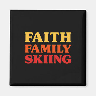 Aimant Ski pour hommes Ski pour femmes Foi Famille Skiin