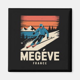 Aimant Ski rétro Megève France 