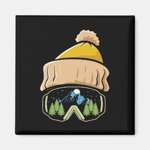 Aimant Ski Sports D'Hiver Casquette Snowboard Goggles Sno