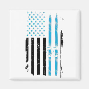 Aimant Ski USA   Ski Ski Skis Skieurs Idées Cadeaux