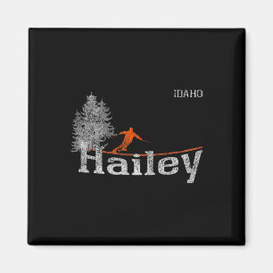 Aimant Ski vintage à Hailey Idaho style des années 80
