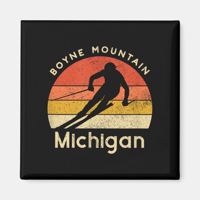 Aimant Ski vintage Boyne Mountain Michigan Mountain (Devant)