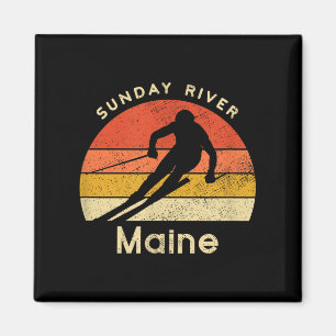 Aimant Ski vintage Sunday River Maine Mountain