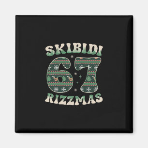 Aimant Skibidi Rizzmas 67 Six Seven Meme Noël dégueu F