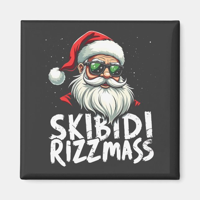 Aimant Skibidi Rizzmas Funny Gen Alpha Slang Noël (Devant)