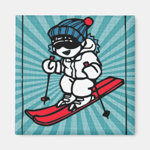 Aimant Skier cool skieur cadeau de ski pour skieur