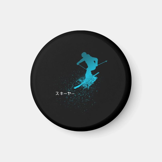 Aimant Skier, Ski, Japonais (Devant)