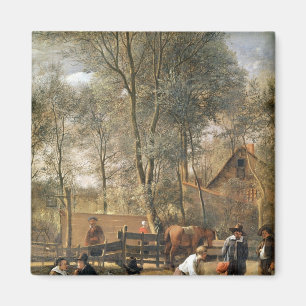 Aimant Skittle Players à l'extérieur d'une auberge, c.166