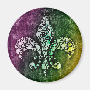 Aimant Skull Fleur De Lis
