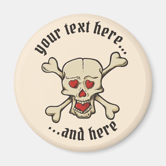 Aimant Skull with Hearts (Devant)