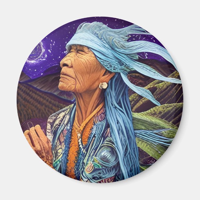 Aimant Sky Road Walker Native American Imaginaire Art (Devant)