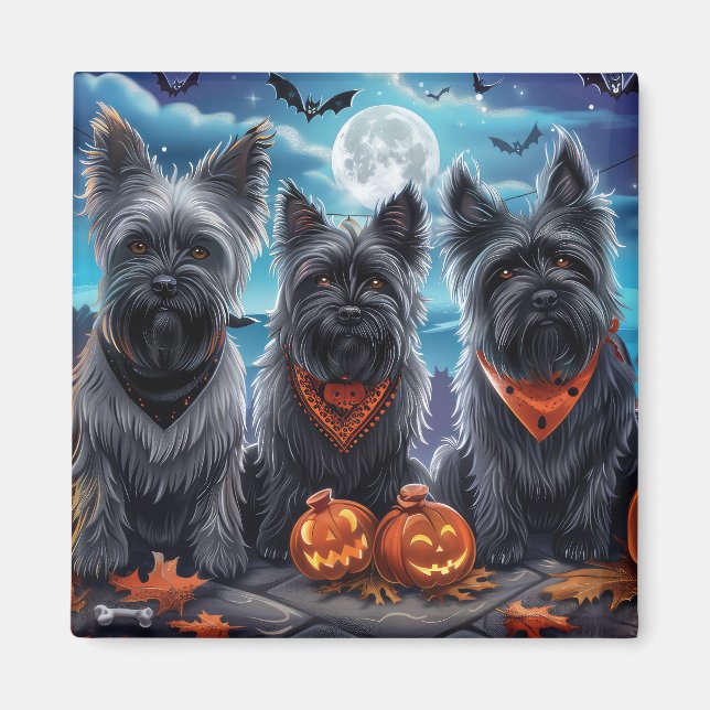 Aimant Skye Terrier Halloween Épouvantable  (Devant)