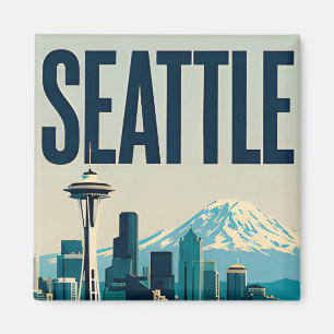 Aimant 🌲 Skyline de Seattle, Washington
