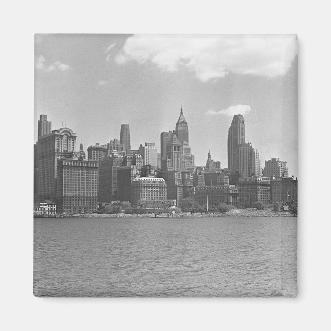 Aimant Skyline Manhattan New York USA B&W (Devant)