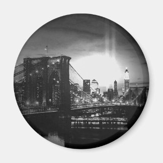 Aimant Skyline New York noir et blanc