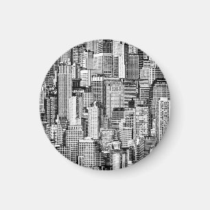Aimant Skyscraper City Texture Isométrique sans fil