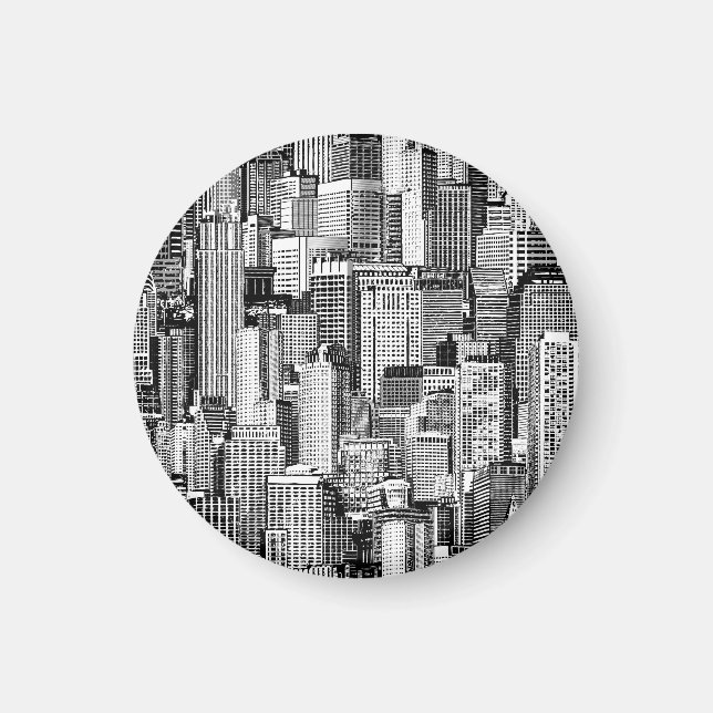 Aimant Skyscraper City Texture Isométrique sans fil (Devant)