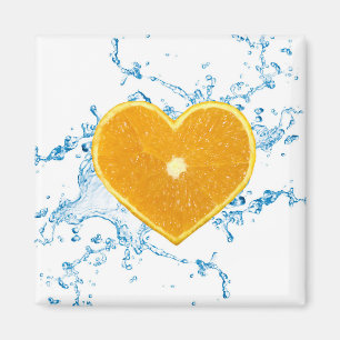 Aimant Slice of Heart-Shaped Orange