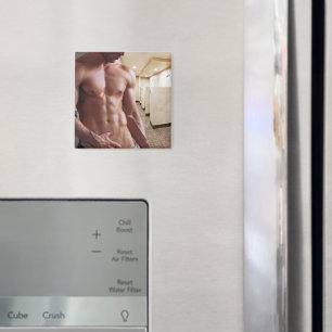 Aimant SlipperyJoe cheminée homme musclé six pack abs