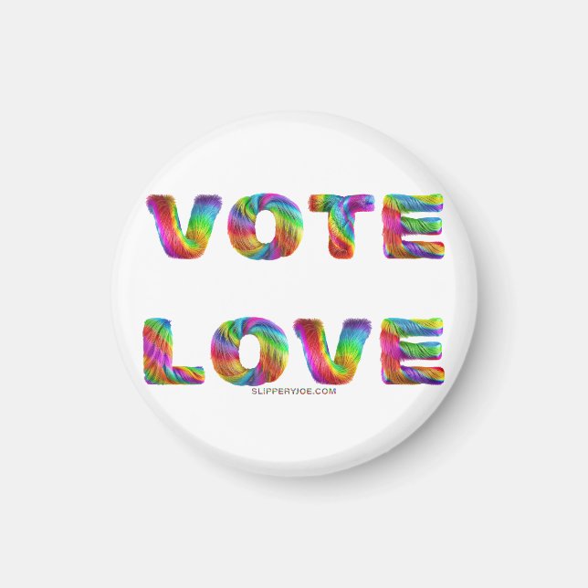 Aimant SlipperyJoe vote amour égalité fourrure de couleur (Devant)
