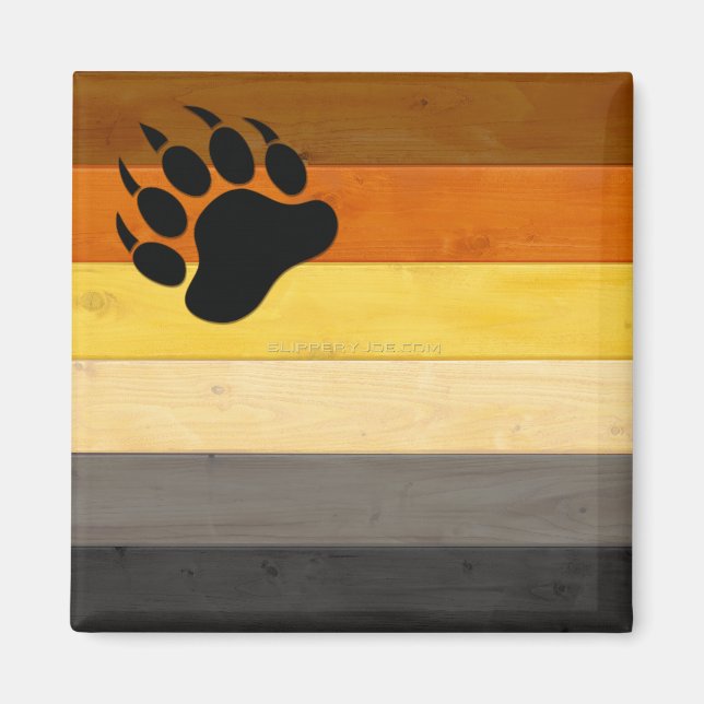 Aimant SlipperyJoe's Bear Pride drapeau de la texture du  (Devant)