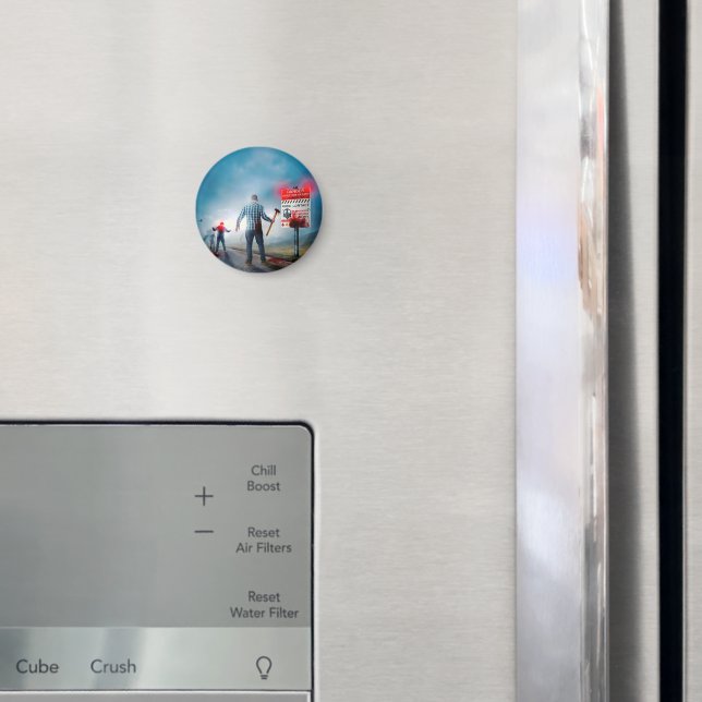 Aimant SlipperyJoe's heureux Halloween yeux brillants zom (In situ (réfrigérateur))